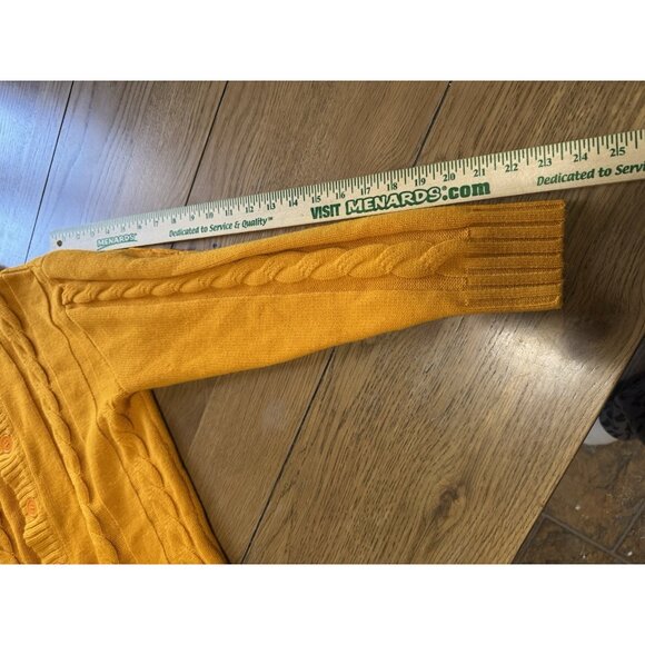 PJ Paul Jones Men Size Medium Cable Knit Cardigan Sweater Buttons Yellow Grandpa - Picture 6 of 10